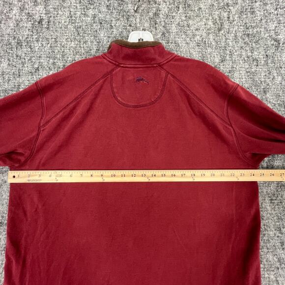 Tommy Bahama Mens Sweatshirt Medium Maroon Pima Cotton 1/4 Zip Mock Neck - Picture 6 of 8